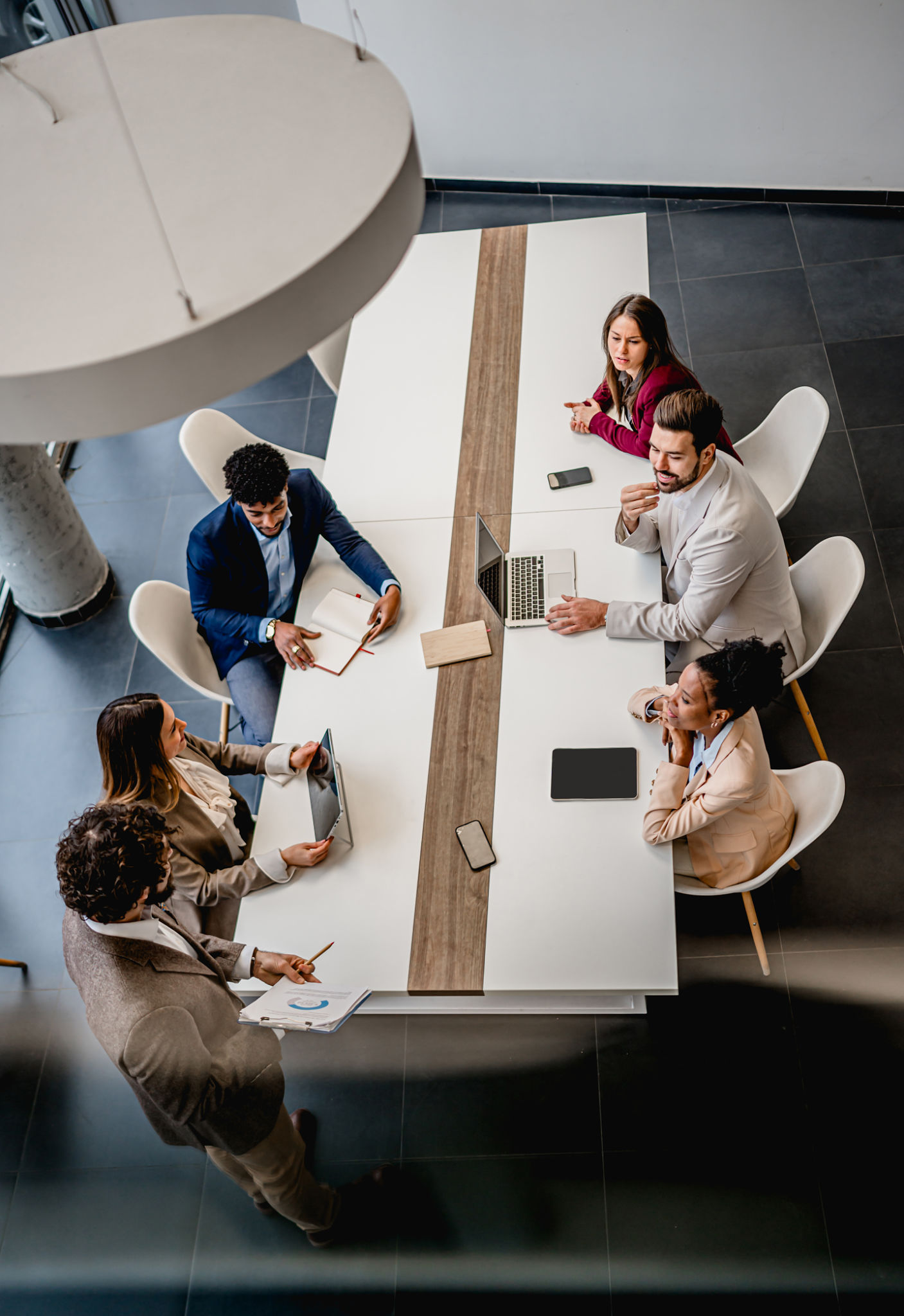 Business team working with ERP software